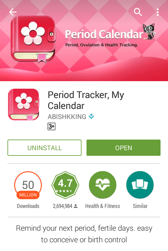 app para agenda menstrual