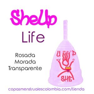 Copa menstrual SheUp LIFE palo largo 100% silicona medica antibacterial antialergica